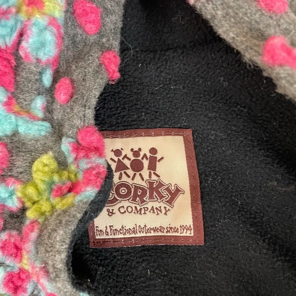 Corky & Company wool blend Floral Patterned hooded girls swing coat